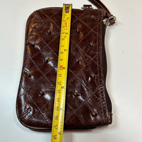 Latico brown leather zipper pouch wallet cardholder coin purse makeup bag - Picture 5 of 8